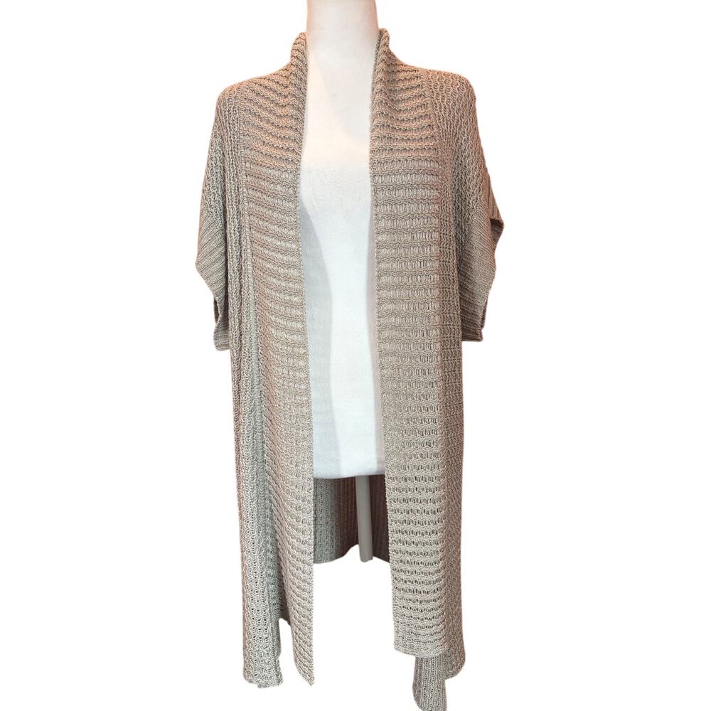 Coldwater Creek Loose knit open Cardigan Duster Sz 1X Coastal Grandma
